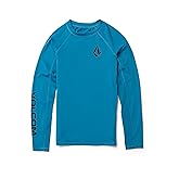 Volcom Boys Lido Solid Lycra Long Sleeve Rashguard 50+ Uv Protection