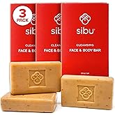 sibu Sea Buckthorn Soap, Cleansing Face & Body Bar with Citrus Scent (3-Pack) – Moisturizes Skin, Reduces Redness and Blemishes, and Calms Sensitive Skin