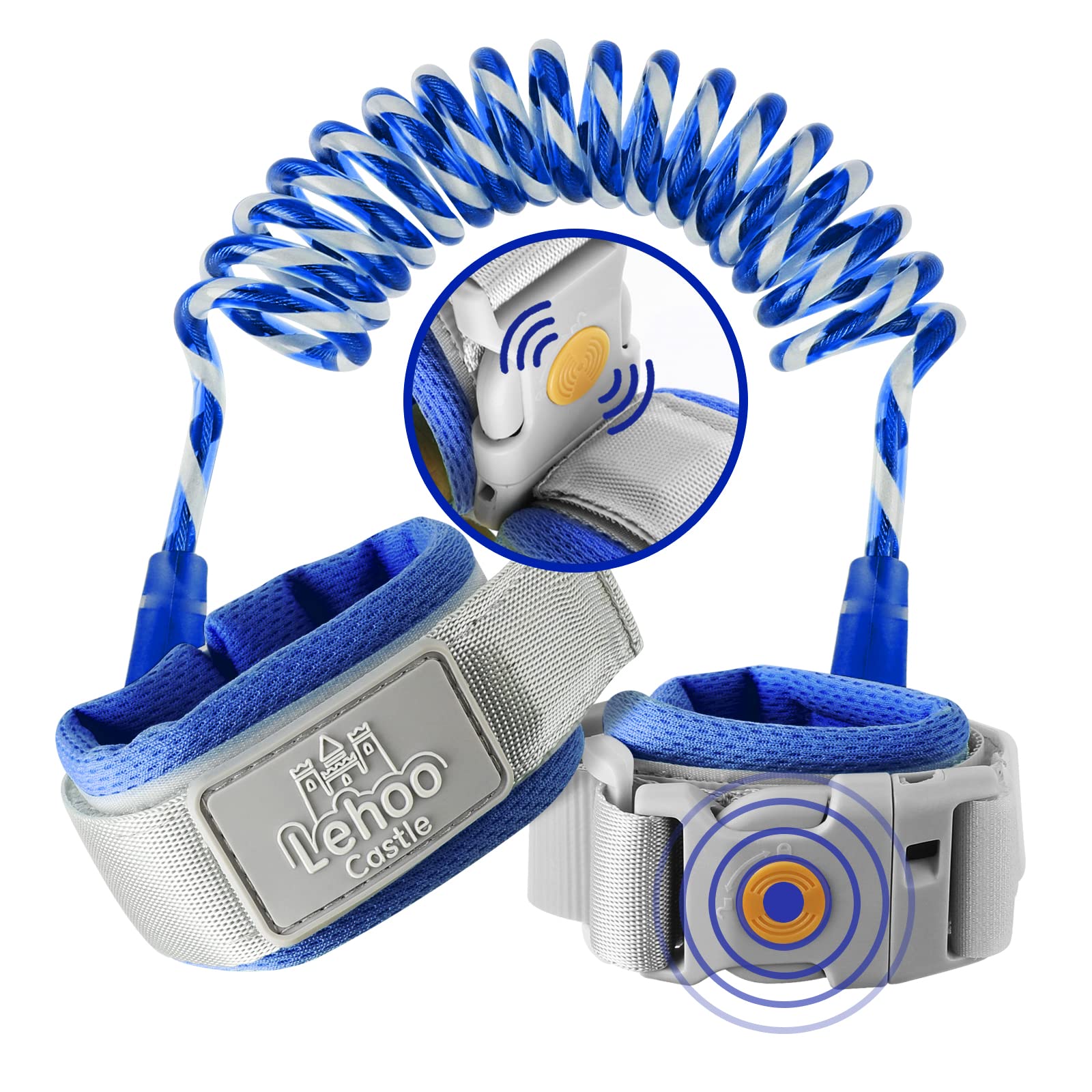 Photo 1 of Lehoo Castle Toddler Leash, 4.9ft Kid Leash Wrist with Induction Lock, Anti Lost Wrist Link for Toddlers, Reflective Leash for Kids, Child Leashes for Toddlers (Navy Blue)