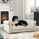 VYNELITO Dog Sofa Couch for Medium Dogs, 31" Memory Foam Dog Couch with Washable Fabric, Removable Cushion, Sofa Bed for Medi