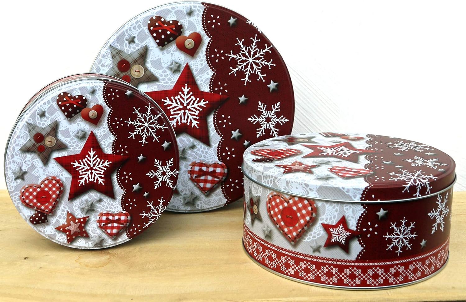 Plätzchendosen Set 3 Stück Weihnachten Gebäckdose Metall Keksdose