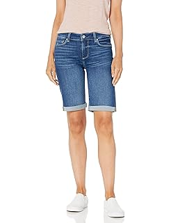 denim knee shorts women's