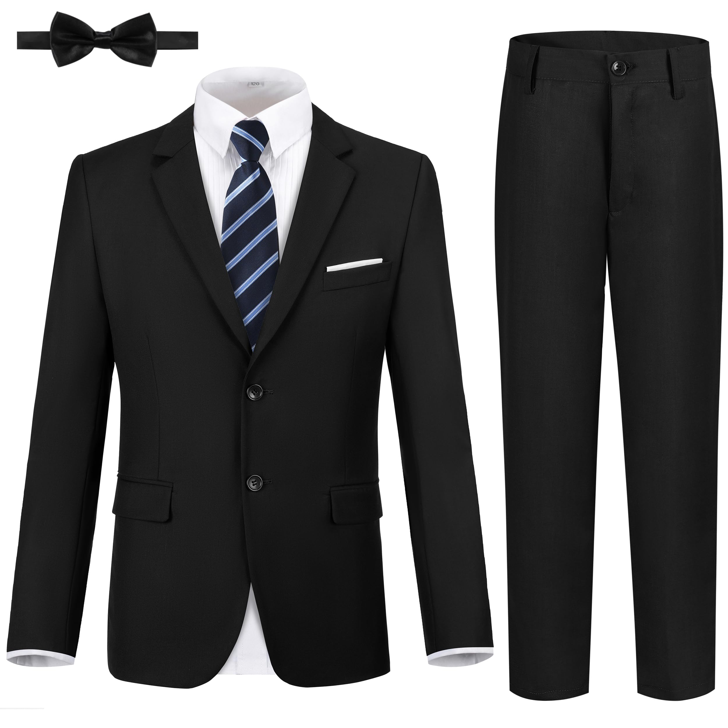 thumbnail image 2 of Boys’ Formal Suit 5 Piece Set, Toddler Tuxedos For Wedding, Suits For Teens Boy Dress School Clothes 2 of 13
