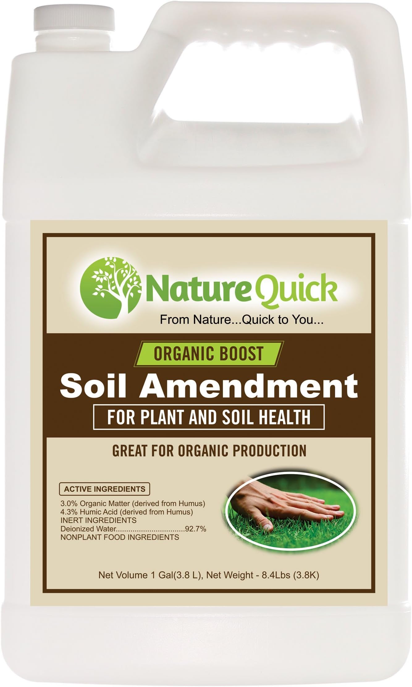 Fertilizer and Water work better with Root Booster by NatureQuick - 1 Gallon covers 1/2 Acre. Hose-End Sprayer - Helps with nutrient uptake in Grass, Plants, Trees, and Shrubs.