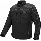 ILM Motorcycle Riding Jacket Reflective with CE Armor and Detachable Thermal Liner Dual Sport All Season for Men Model JRF4 (Black,L)