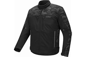 ILM Motorcycle Riding Jacket Reflective with CE Armor and Detachable Thermal Liner Dual Sport All Season for Men Model JRF4 (Black,L)