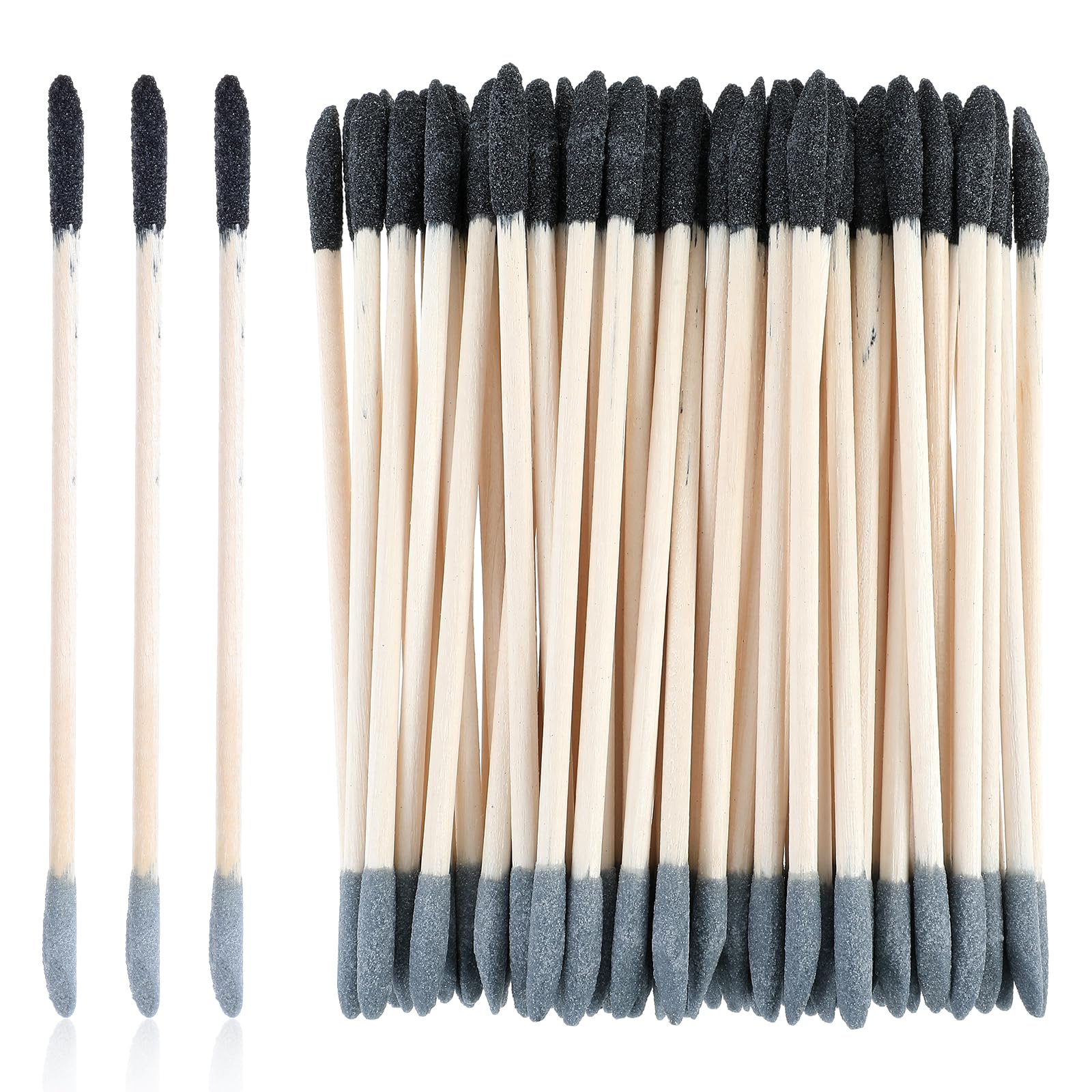 Xinjoduz 20 PCS Sanding Sticks for Plastic Models, 5.4×0.2 Inch Double End Matchsticks Sanding Twigs 120/280 Grit Fine Detailing Sanding Tools for Tight Spaces Wood(Black & Gray)