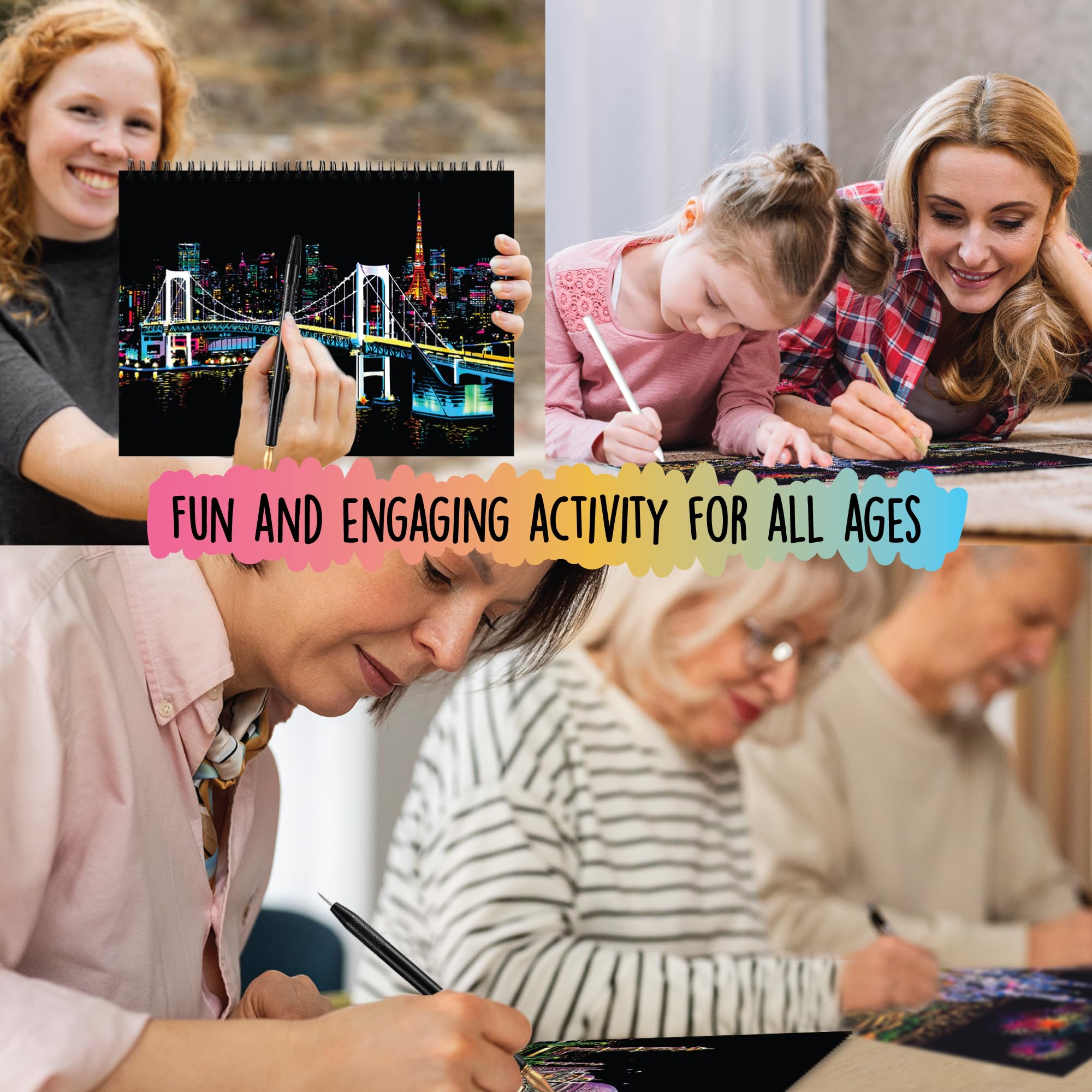 Scratch Art Book for Adults - Colorful City Series Scratch Art | Scratch Painting Foil Art for Adults | Scratch and Sketch City Series Books | Foil Engraving Scratch Art Adult (City Series)