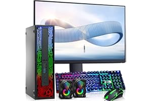 BTO HP G2 RGB Desktop PC – Intel Core i5 6th Gen | 16GB DDR4 Ram | 1TB SSD | New 24 Inch Monitor | Gaming Keyboard & Mouse | Computer Tower with Built-in WiFi & Bluetooth | Windows 10 Pro (Renewed)