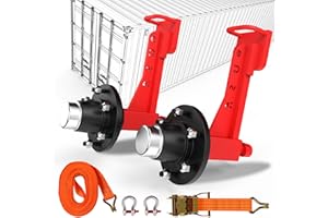 Upgrade 2-Pack Shipping Container Wheels Kit with 6 Lug Bolt-On Spindle,Heavy-Duty Shipping Container Axles for Up to 40ft Co