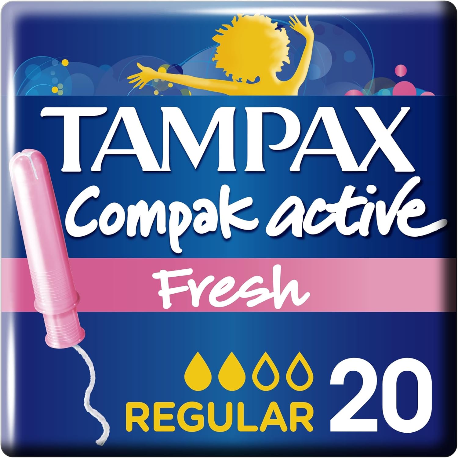 Tampax Compak Regular Active Fresh Tampons Applicator 20 Count