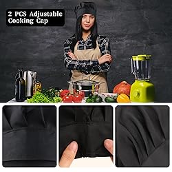 TIESOME 2PCS Chef Hat Adjustable Elastic Baker