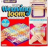 Made By Me Easy Steps Weaving Loom for Kids, Includes 165 Loom Loops & 1 Weaving Loom with Loom Hook, Makes 4 Projects, Hook 