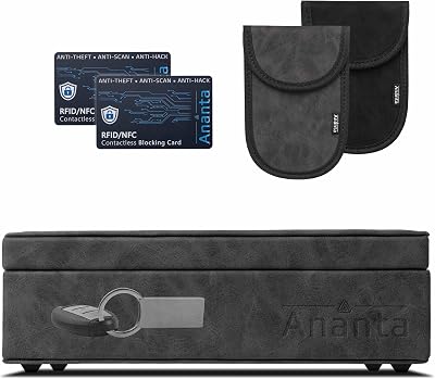 Ananta Faraday Box for Car Keys Luxury RFID Shield Grey