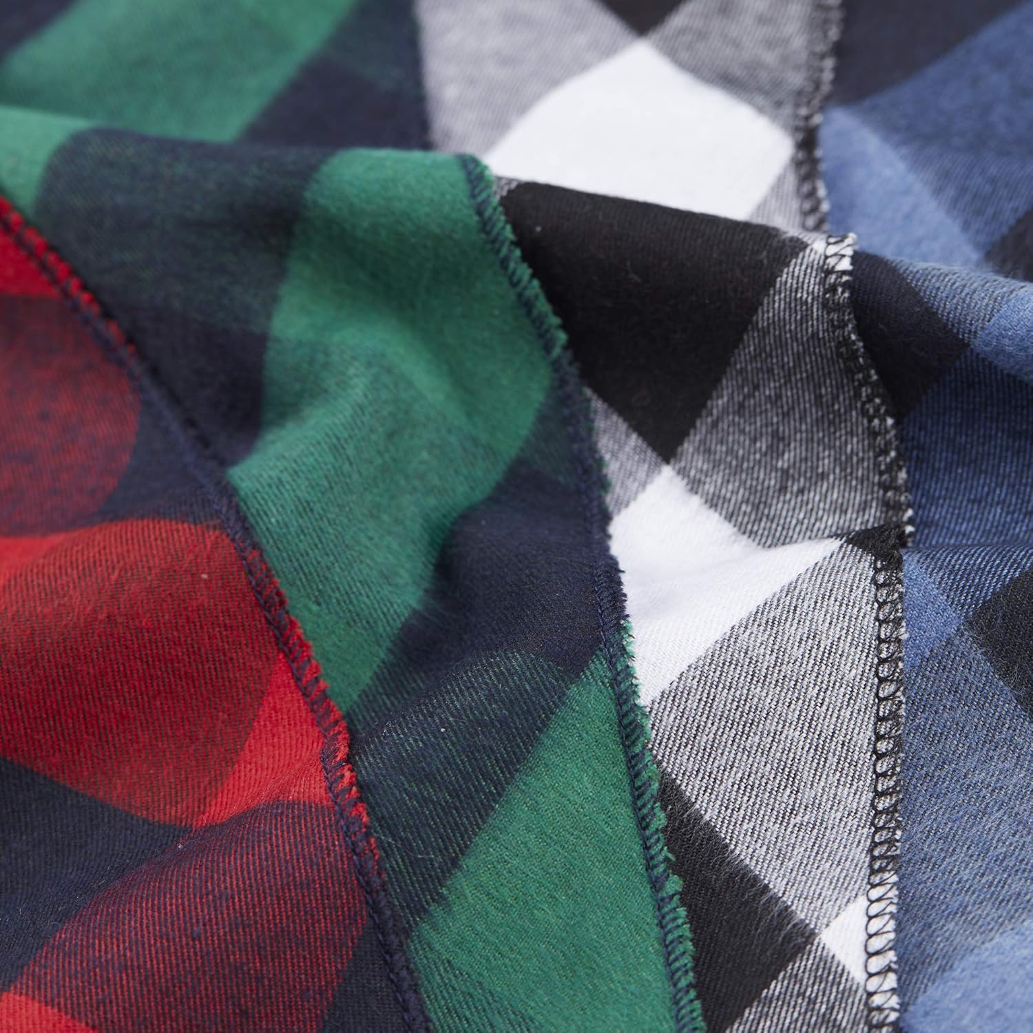 Odi Style Buffalo Plaid Dog Bandana 4 Pack - Cotton Bandanas Handkerchiefs Scarfs Triangle Bibs Accessories for Small Medium Large Dogs Puppies Pets, Black and White, Red, Green, Blue and Navy Blue : Pet Supplies