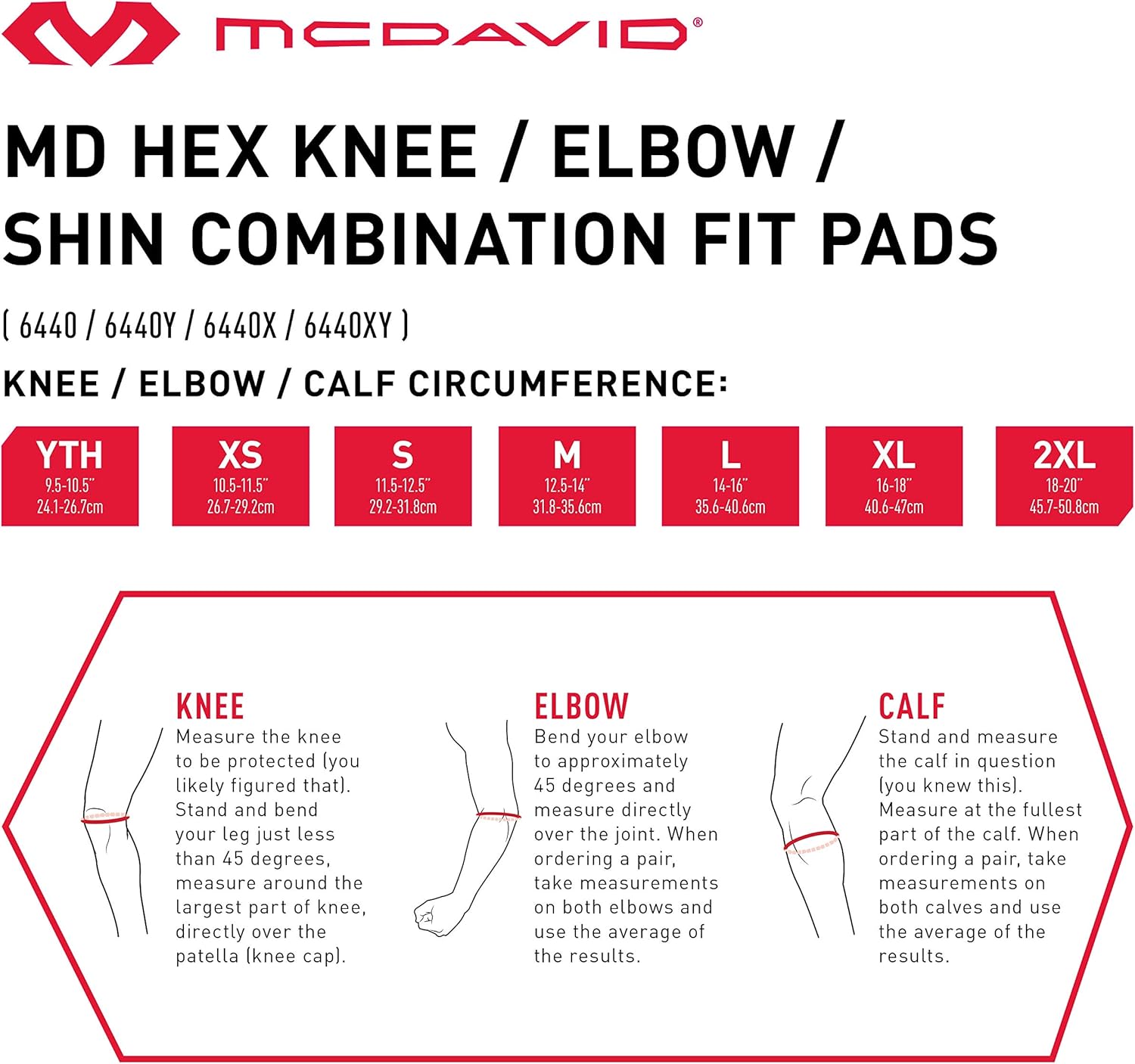 Mcdavid 6440 Hex Knee Pads/ Elbow Pads/ Shin Pads for Volleyball, Basketball, Football & All Contact Sports, Youth & Adult Sizes, Sold as Pair (2 Sleeves) : Knee Braces : Sports & Outdoors
