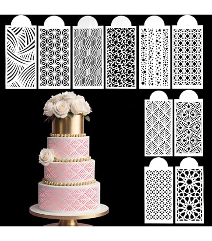 10 Plantillas Para Tartas Y Galletas - Patrones De Hojas, Flores Y Estrellas - Plástico PET Reutilizable Para Decoración De Postres