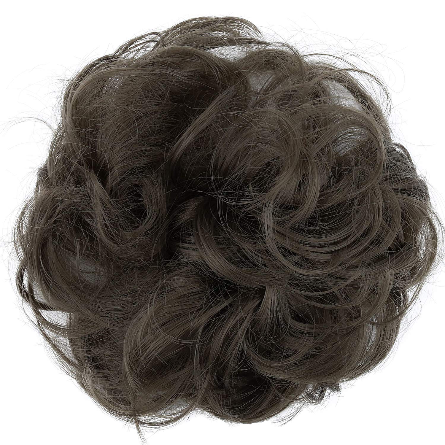 CAISHA Messy Scrunchie Bun Voluminous Wavy Hairpiece Heat-resistant Synthetic Fibres Ash Brown G10A