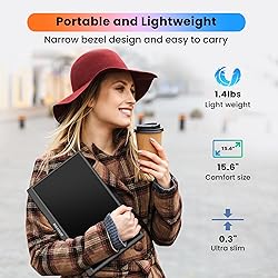 BIGASUO Portable Monitor, 15.6'' 1080P FHD