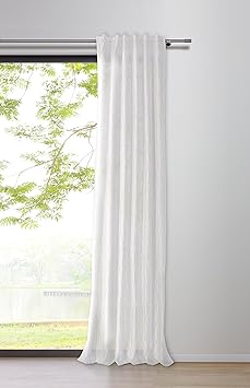 mydeco 66050 Schal mit Schlaufe/Band Stream, Circa 135 x 245 cm, weiß/transparent