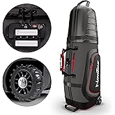 NovaTour Golf Travel Bag for Airlines: Hard Case Top, Waterproof Zippers, 1680D Oxford Fabric, Built-in TSA Lock, Oversized Tank Wheels, Lightweight – Maximum Club Protection