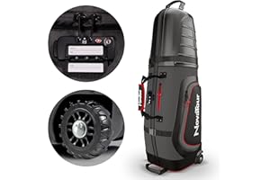 NOVATOUR Golf Travel Bag for Airlines: Hard Case Top, Waterproof Zippers, 1680D Oxford Fabric, Built-in TSA Lock, Oversized Tank Wheels, Lightweight, Easy to Maneuver – Maximum Club Protection