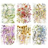 AuriicLeaf 120 Pcs Floral Vine Stickers for Scrapbooking and Journaling | PET material with cascading flowers and vines for junk journals, collage, planners, card making and DIY crafts