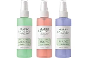 Mario Badescu Facial Spray Collection with Rose Water, Cucumber, Lavender and Orange Blossom, Multi-Purpose Cooling and Hydrating Face Mist for All Skin Types, Dewy Finish
