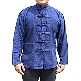 RaanPahMuang Thick Muang Cotton Chinese Jacket Shirt Mandarin Frog Button Front