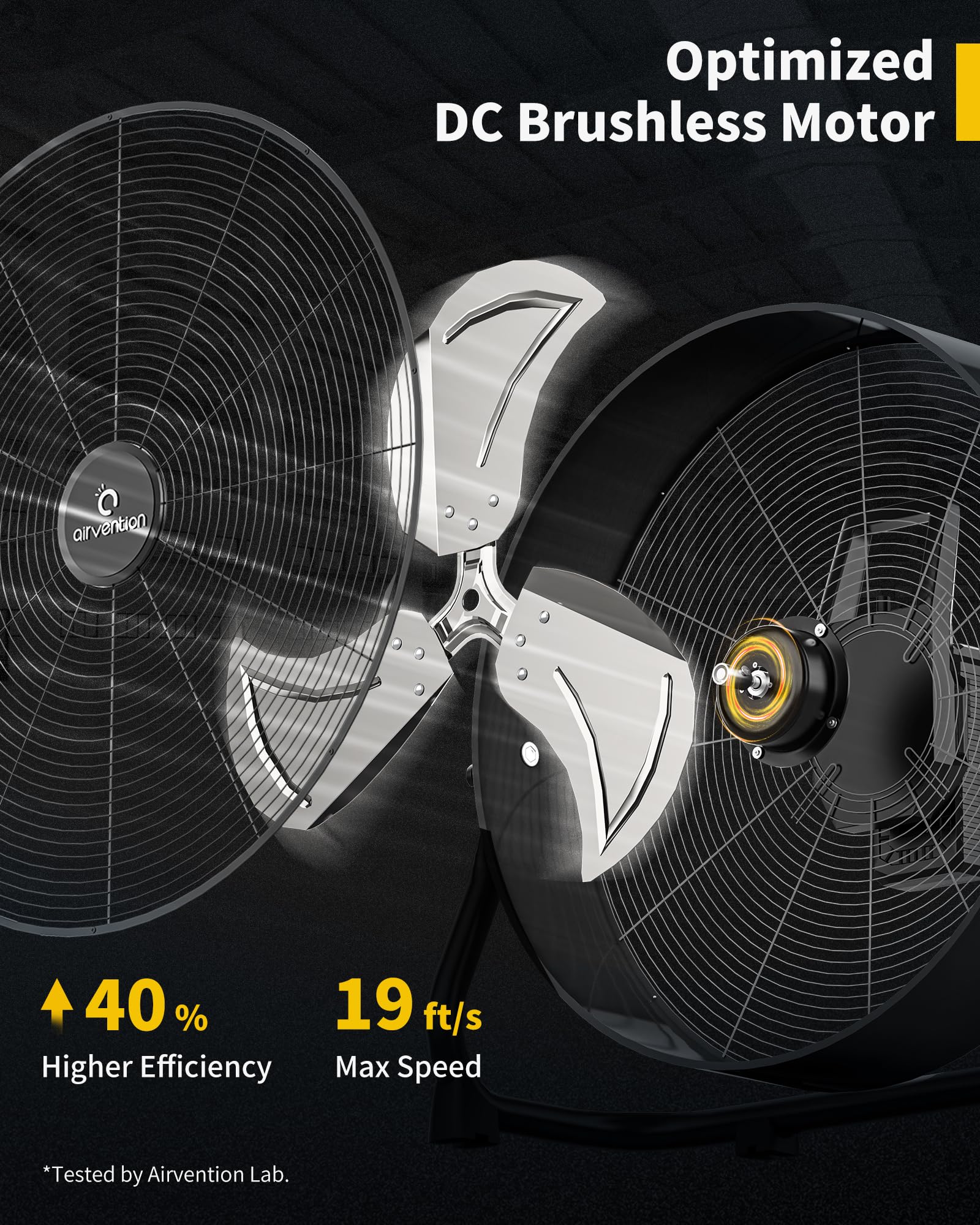 15600mAh Rechargeable Battery Operated Drum Fan,16 inch Black Industrial High Velocity Floor Fan, Camping Fan for Gym Garage Outdoor Indoor, AI-F601