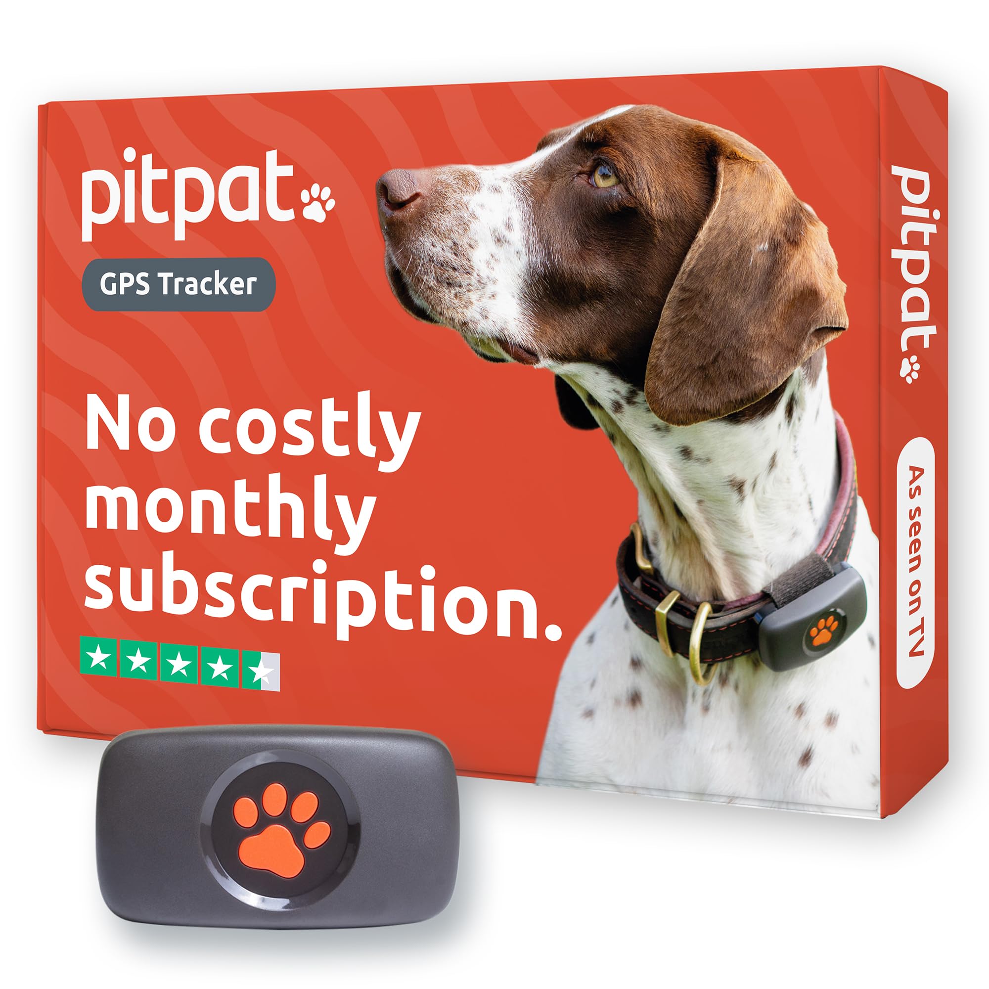PitPat Dog GPS Tracker - No Subscription Required - Suitable for All Dogs And Fits All Collars - Smart Activity Tracker, Satellite Tracking With Unlimited Range - 100% Waterproof Pet Tracker (Black) — image 1