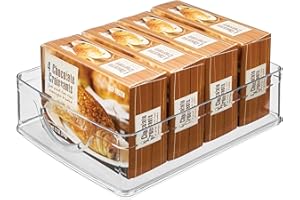 INTERDESIGN iDesign Stackable Pantry Bin with Handles for Cabinets or Fridge, Clear, Made in USA