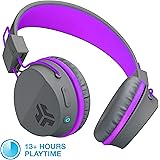 JLab Audio Neon Bluetooth Folding On-Ear Headphones | Wireless Headphones | 13 Hour Bluetooth Playtime | Noise Isolation | 40mm Neodymium Drivers | C3 Sound (Crystal Clear Clarity) | Graphite/Purple