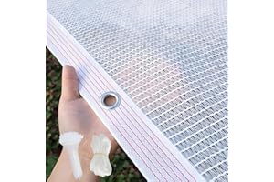 White Shade Cloth 90% for Garden, Heavy Duty Outdoor Sun Shade Net with Grommets, UV Resistant Privacy Screen Fence Cover, Br