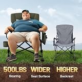 Ever Advanced Oversized Camping Chair 230kg Heavy Duty Wide Foldable Green view 2