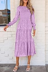 PRETTYGARDEN Women's Fall Spring Midi Dress Long