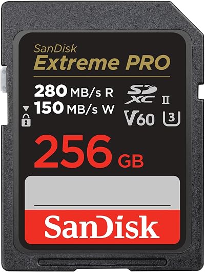 SanDisk 256GB Extreme PRO SDXC Card UHS-II V60 U3 280MB/s 6K/4K