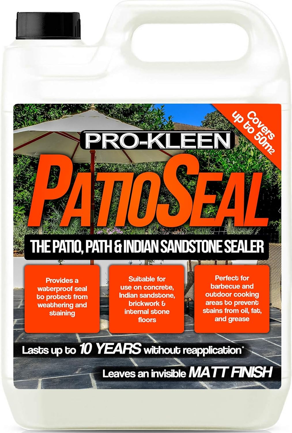 ProKleen PatioSeal Matt Patio Sealer/Sealant for Indian Sandstone, Concrete, Paths, Patios