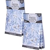 Fresh Scents White Cotton Scented Sachets 6 Pack | Home Fragrance, Long Lasting Up to 6 Months, Air Freshener for Closets, Drawers, &amp; Cars, Clean Linen Scent