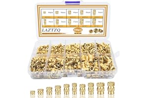 LAZTZQ 450Pcs Threaded Inserts Kit M3 M4 M5 Metric Knurled Nuts Assortment Kit Brass Threaded Insert for Heat into Plastic Parts and 3D Printing Components