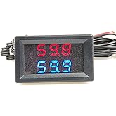 KNACRO 2CH NTC Waterproof Probes DC 5V-80V -58℉ to 257℉ Blue + Red LED Digital high Temperature Precision Thermometer Industr