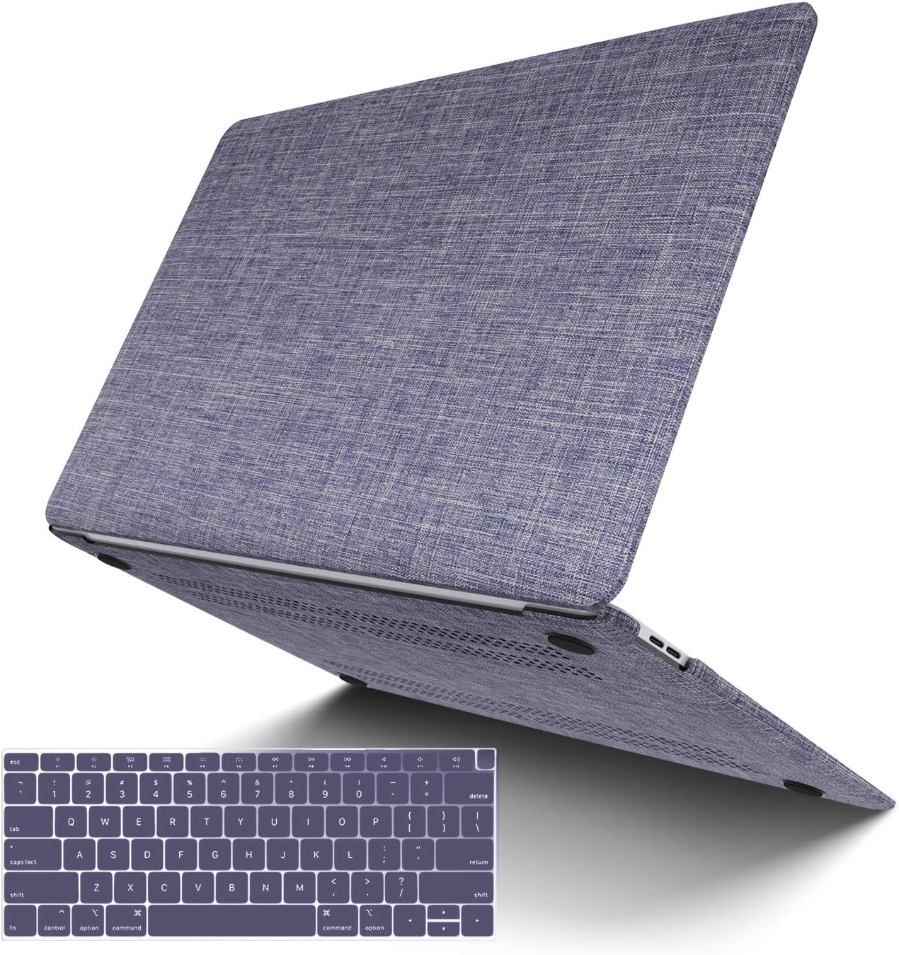 MacBook Air 13 Inch Case (A1369 & A1466, Older Version 2010-2017 Release), JGOO Soft Touch Shell Cover(Fabric), Hard Shell Case Compatible MacBook Air 13, Blue-Purple