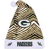 Zubaz NFL Colorful Embroidered Santa Hat for Men and Women, One Size