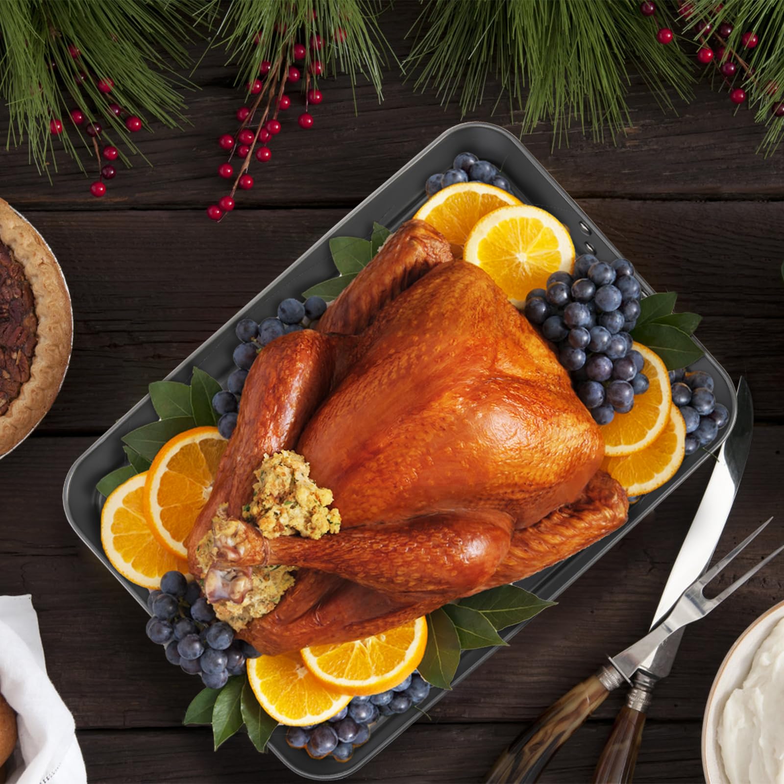 Jucoan Lasagna Pan 3 Inch Deep, 16 x 11.5 Inch Large Baking Pan Casserole Dishes for Oven, Non-Stick Baking Dishes Roasting Pan Brownies Pan for Thanksgiving, Christmas, Housewarming Gifts - Dishwasher Safe