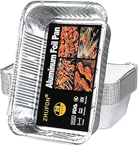 ZHUFON aluminum pans disposable - 20 Foil Pans and 20 Foil Lids - Food Containers Great for Cooking, Baking, Heating, Storing, Prepping Food