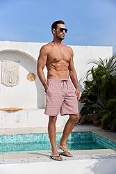 Lzzidou Men's Swim Trunks 8 Inch Inseam Mesh Lining