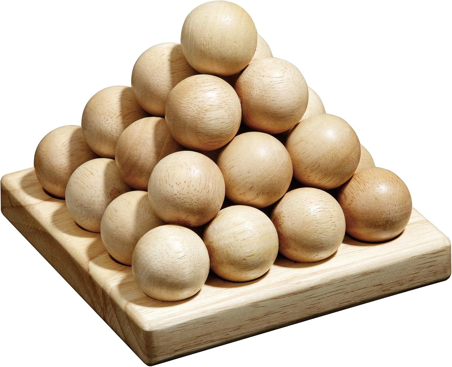 wooden ball pyramid puzzle