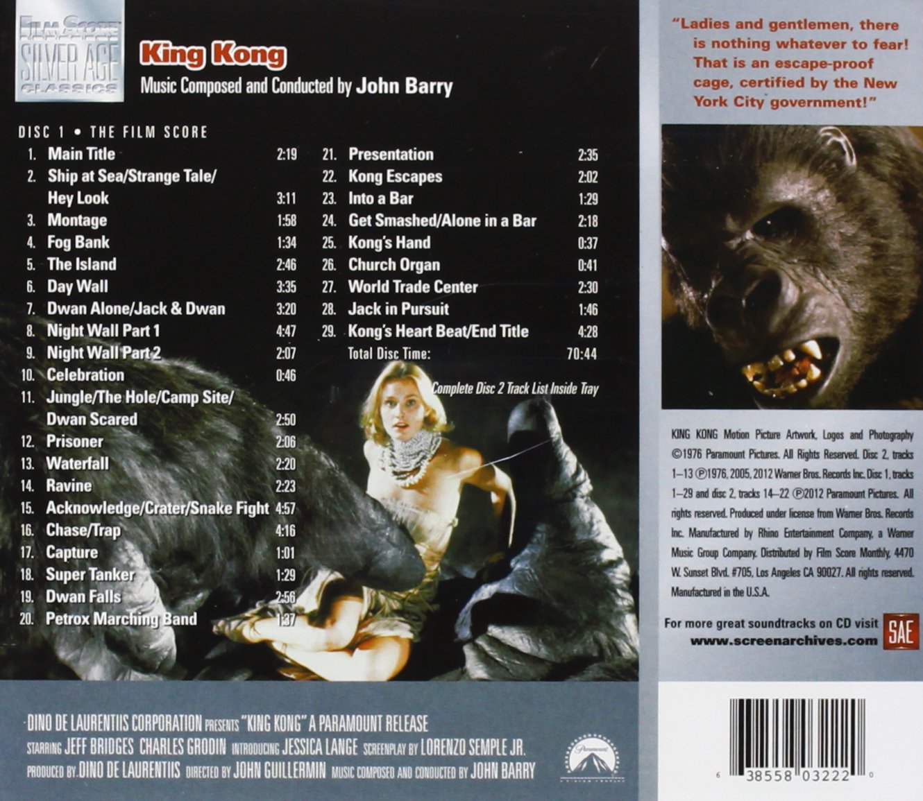 John Barry King Kong Deluxe Edition Ost 2cd Amazon Com Music