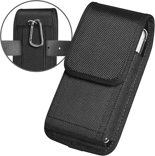Cell Phone Holsters For IPhone 13 Mini, IPhone 12 Mini Belt Case Rugged Nylon Belt Case Belt Clip Belt Loops Carrying Pouch Belt Holder Cover Fits Apple I - View #5