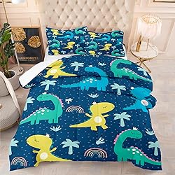 NINENINE Dark Blue Dinosaur Comforter Sets,Full